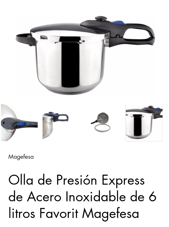 cocina - Olla de presión de 6 litros MAGEFESA 