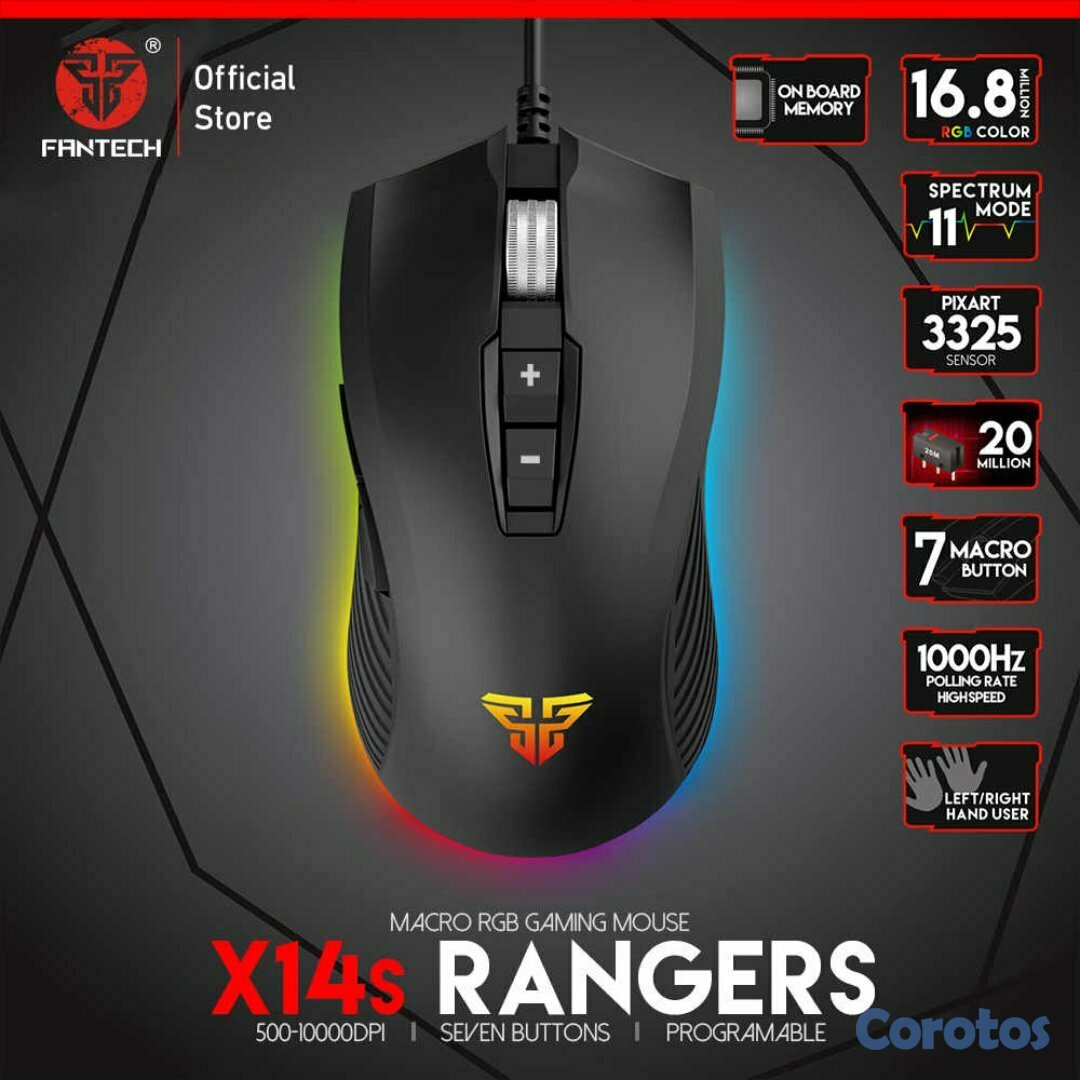 computadoras y laptops - MOUSE Fantech USB GAMIN (Mod.X14S) PARA JUGADORES VIP