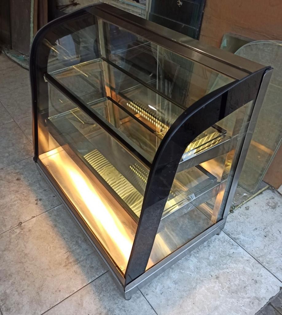 equipos profesionales - Vitrina caliente de mostrados 2 niveles + piso 2