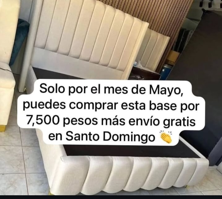 muebles y colchones - Gran Liquidación  de bases de camas tapizadas  en excelentes costos 9