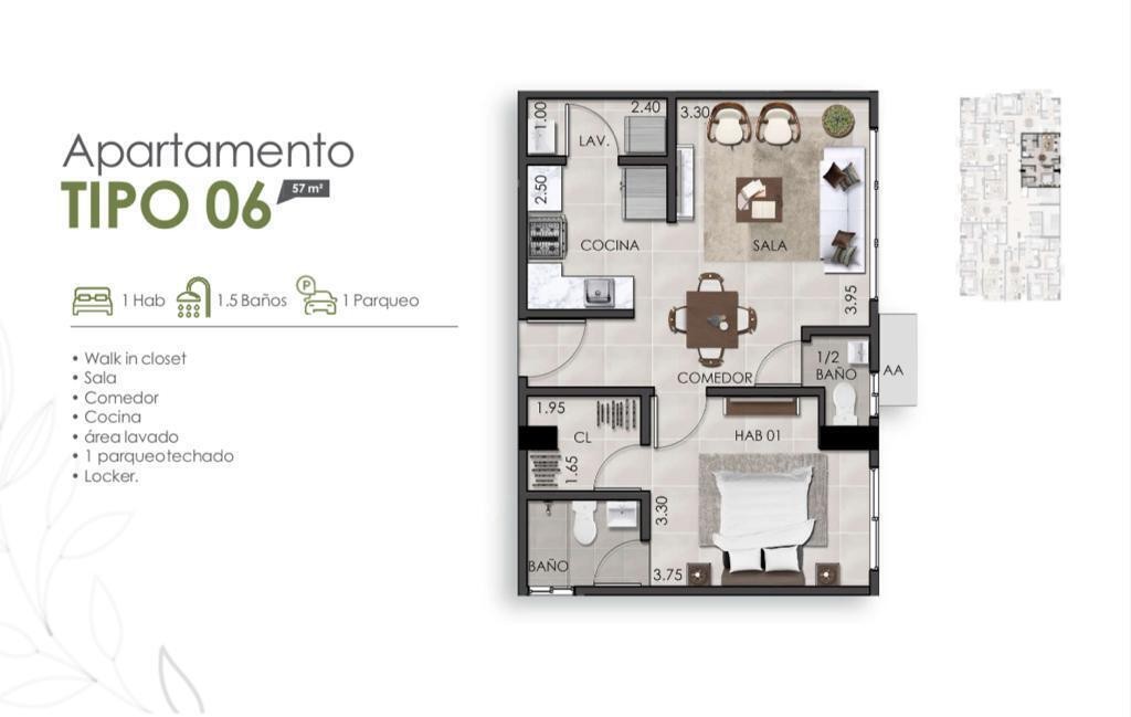 apartamentos - Oportunidad Apartamento en Venta Evaristo Morales de Una Habitación. 7