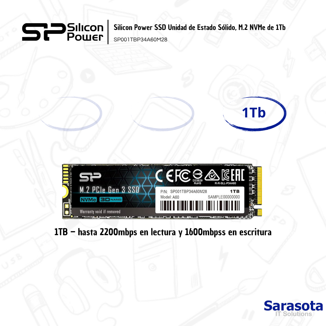 accesorios para electronica - Silicon Power SSD Unidad de Estado Sólido, M.2 NVM 1