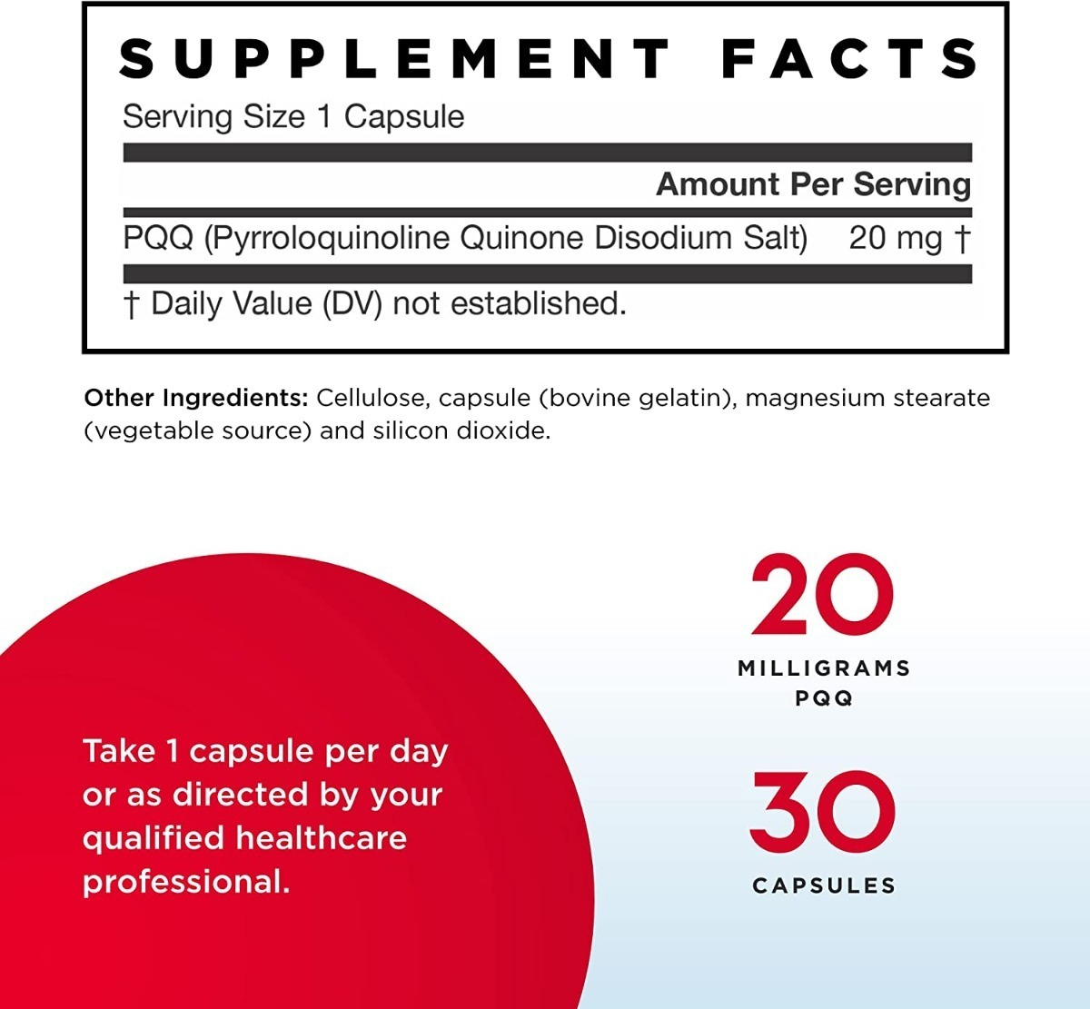 Salud y Equipamiento Médico - Pqq 20 Mg 30 Capsulas Jarrow 1