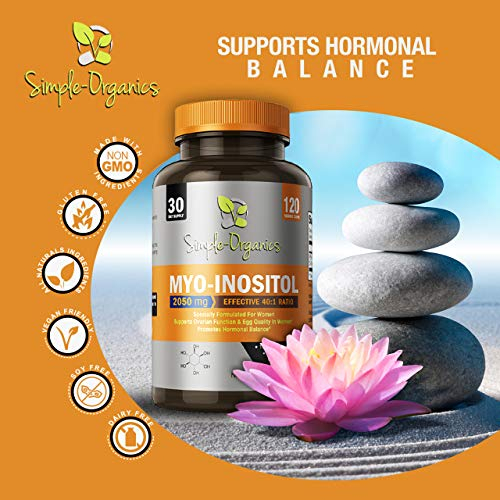 Salud y Equipamiento Médico - Myo Inositol 2050 Mg 120 Cap Simple Organics 4