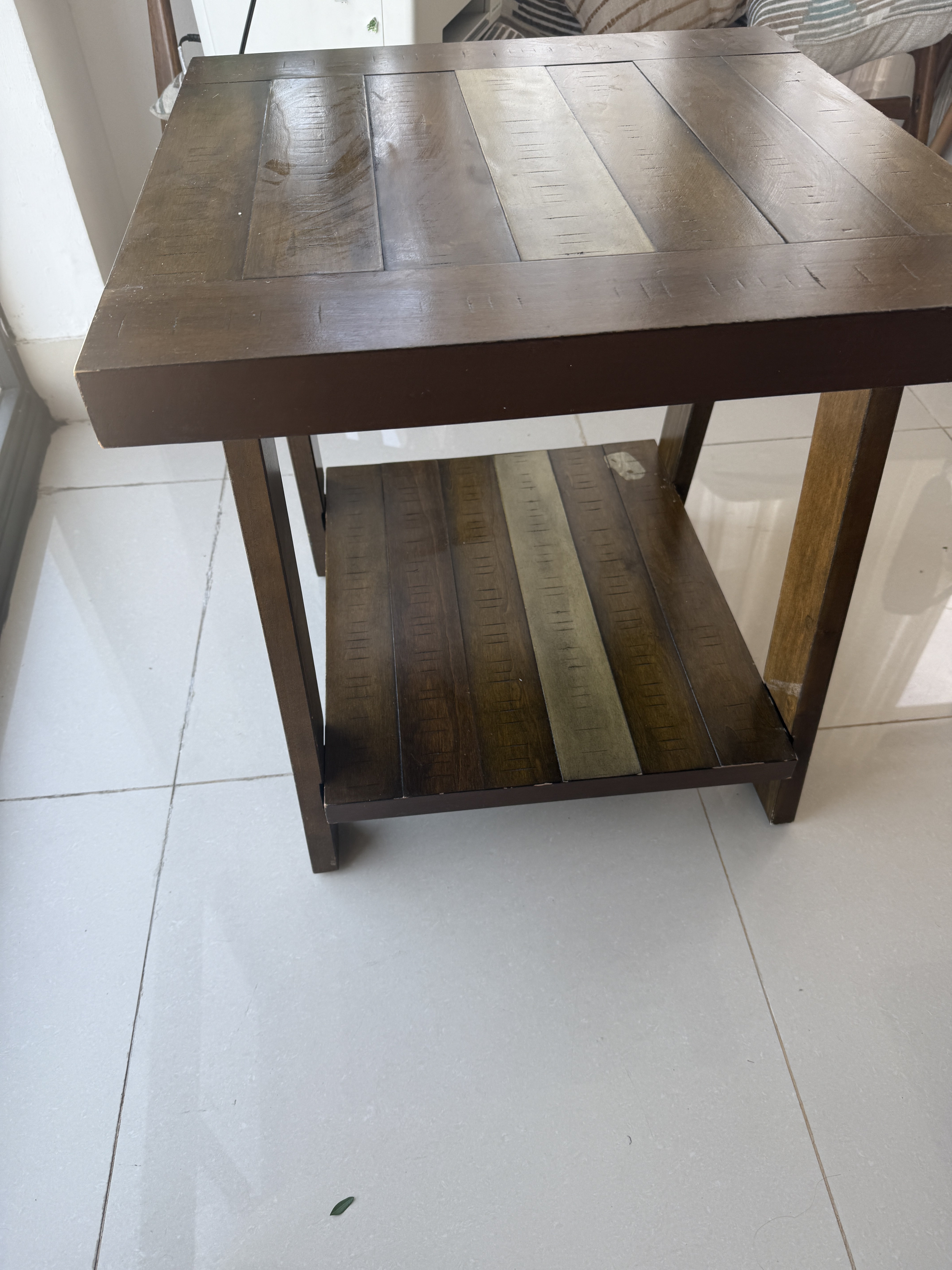 muebles y colchones - SE VENDE SET DE 3 MESAS DE MADERA – CENTRO DE SALA, RECIBIDOR Y ESQUINERA 7