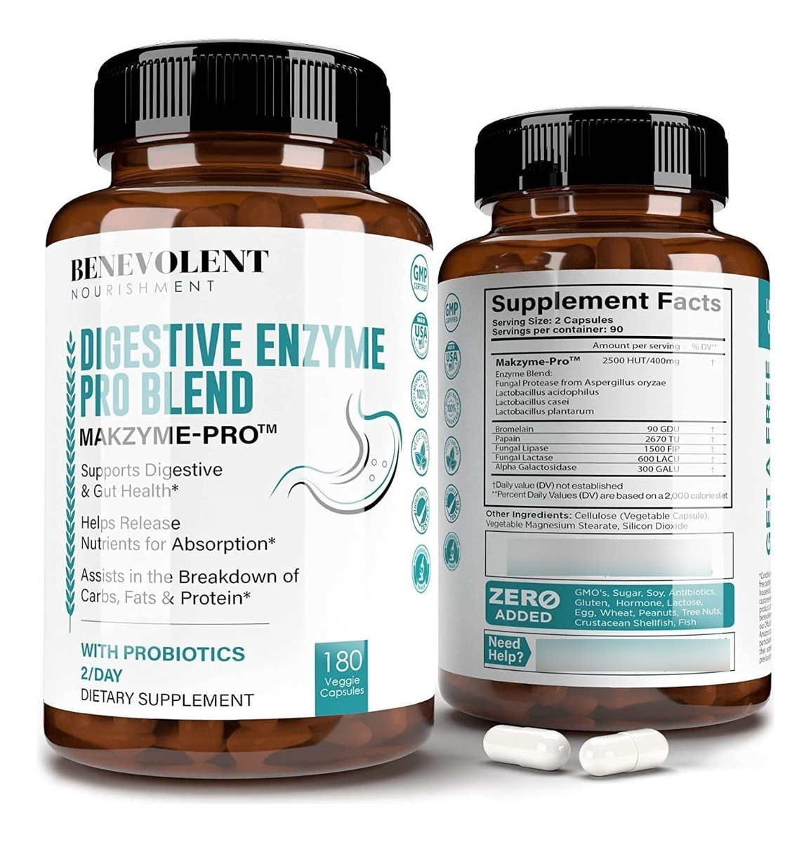 Salud y Equipamiento Médico - Enzimas Digestivas Benevolent - Un - Unidad A $1530