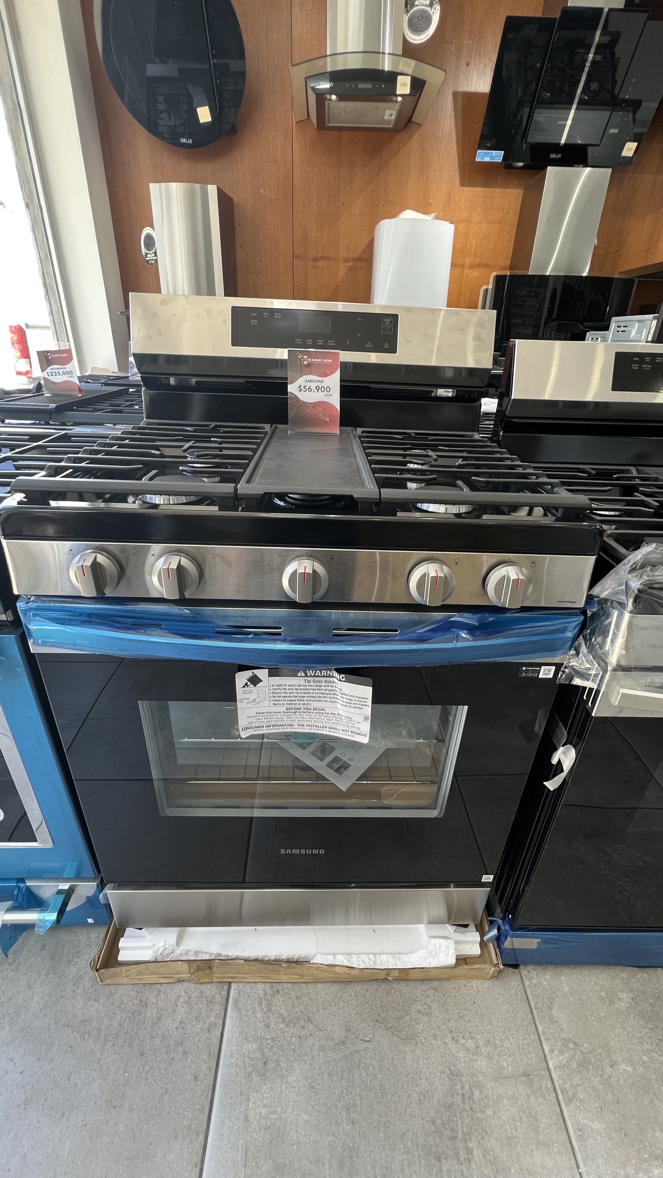 electrodomesticos - estufa Samsung gas parrilla reforzada smart panel digital con horno nueva n caja 0