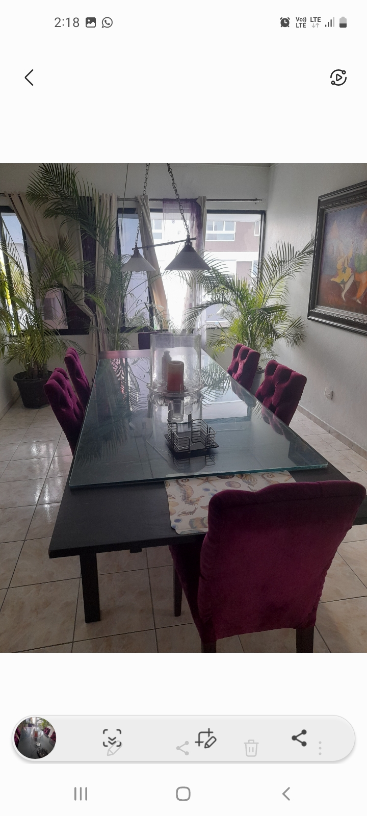 muebles y colchones - Mesa de vidrio y 6 sillas 0