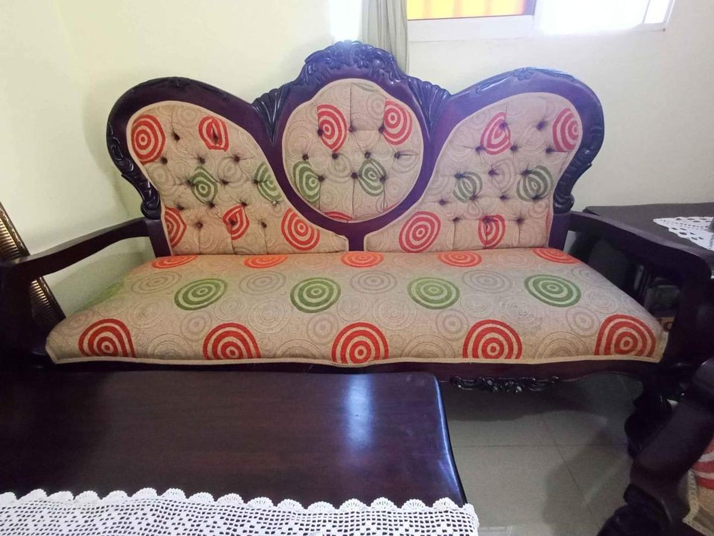muebles y colchones - Set / Juego de Muebles en Caoba Tapizado 5