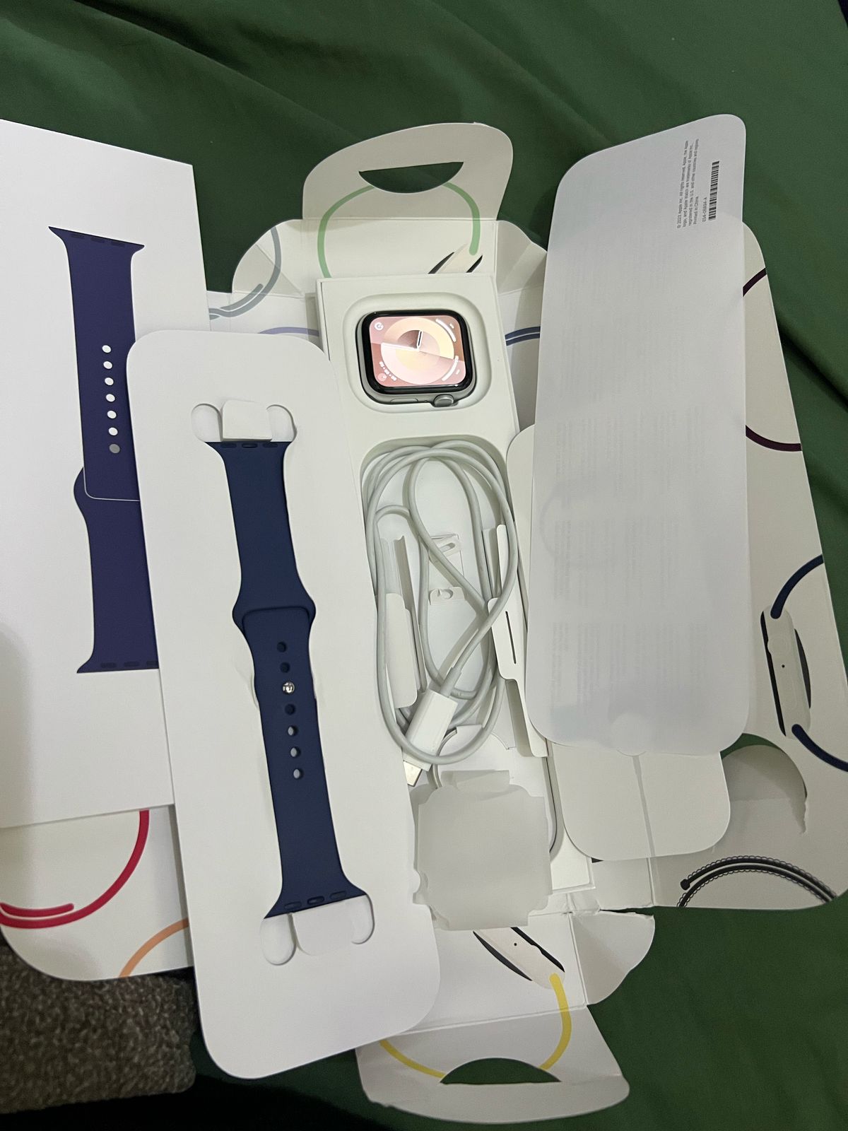 otros electronicos - Apple Watch SE (Gen 2, 44mm Siiver Al Denim SB S/M GPS Baterry %100 6