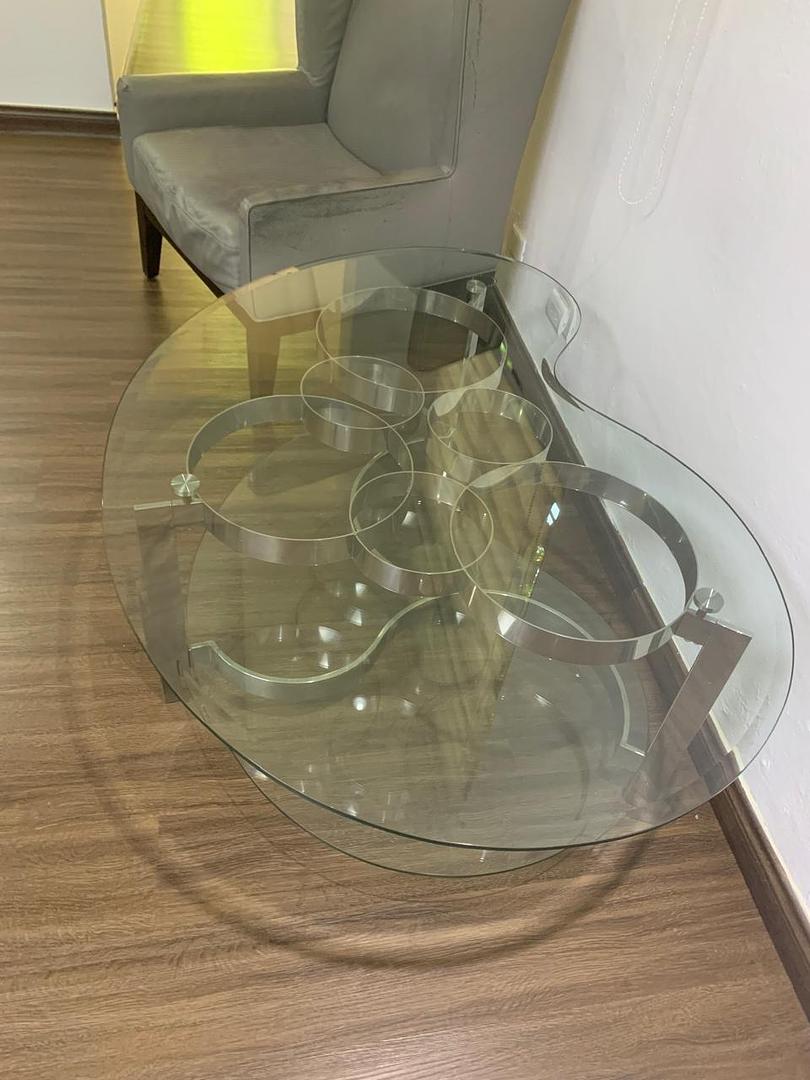 muebles y colchones - mesa de centro de cristal

