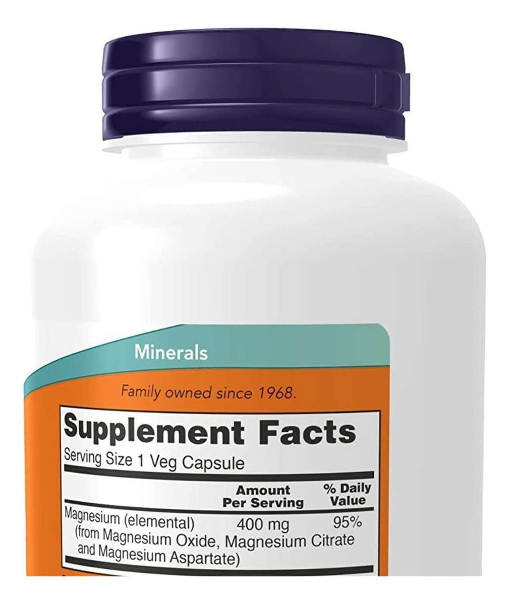 Salud y Equipamiento Médico - Magnesio 180 Caps 400 Mg Now 1