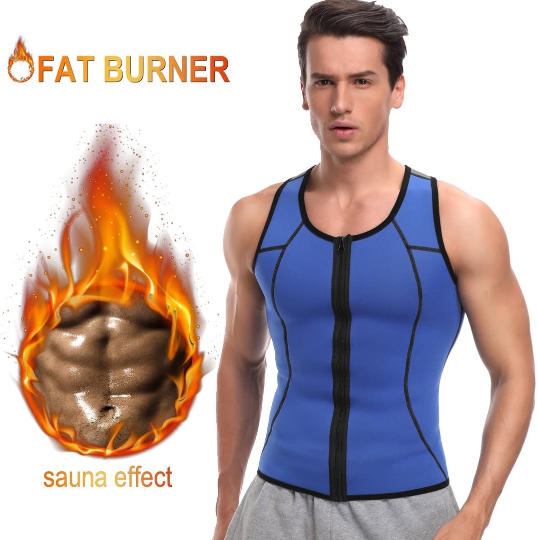 Artículos Deportivos - Chaleco Sauna Hombre Sauna Vest Zipper Compresion de Neopreno cierre 2