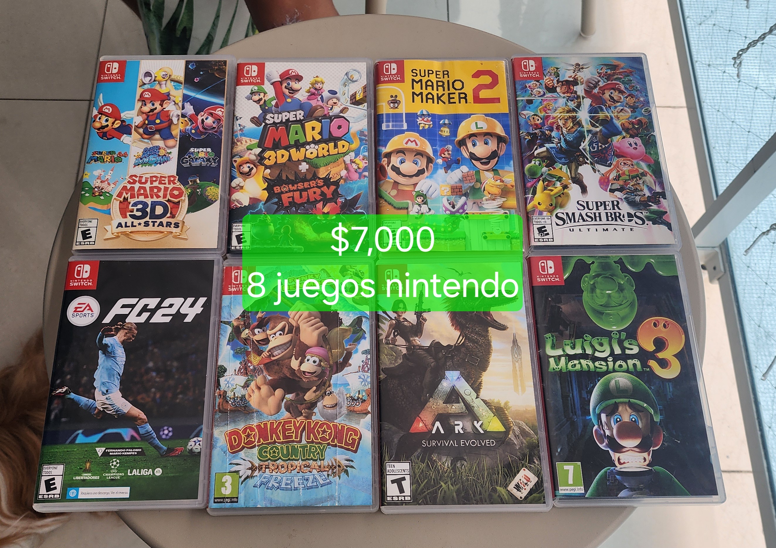 consolas y videojuegos - vendo estos 8 juegos de nintendo 
,. no por separado 
todos un solo precio  0