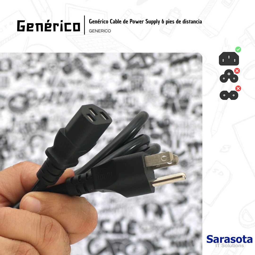 accesorios para electronica - Cable de fuente de 6 pies 1