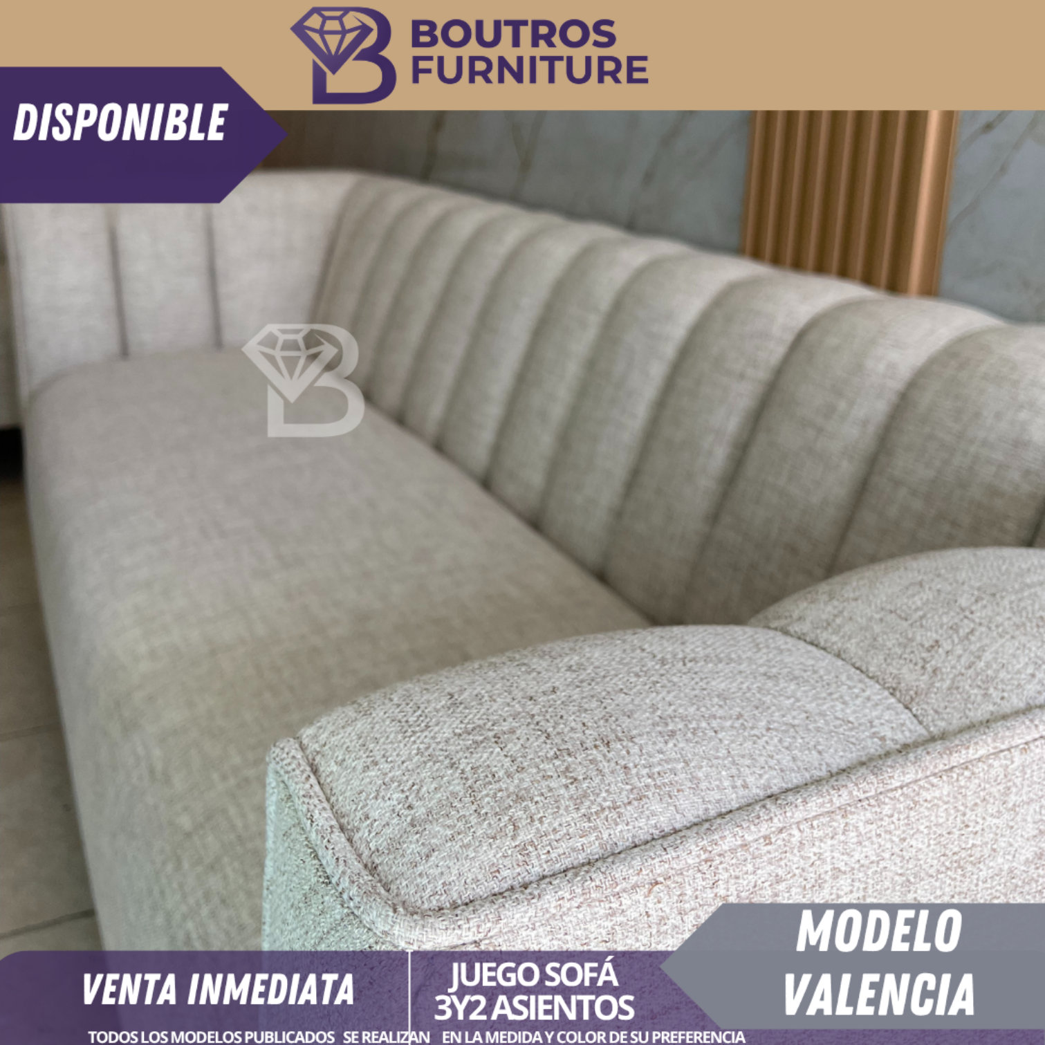 muebles y colchones - sofá valencia de 3y2 asientos 
 3