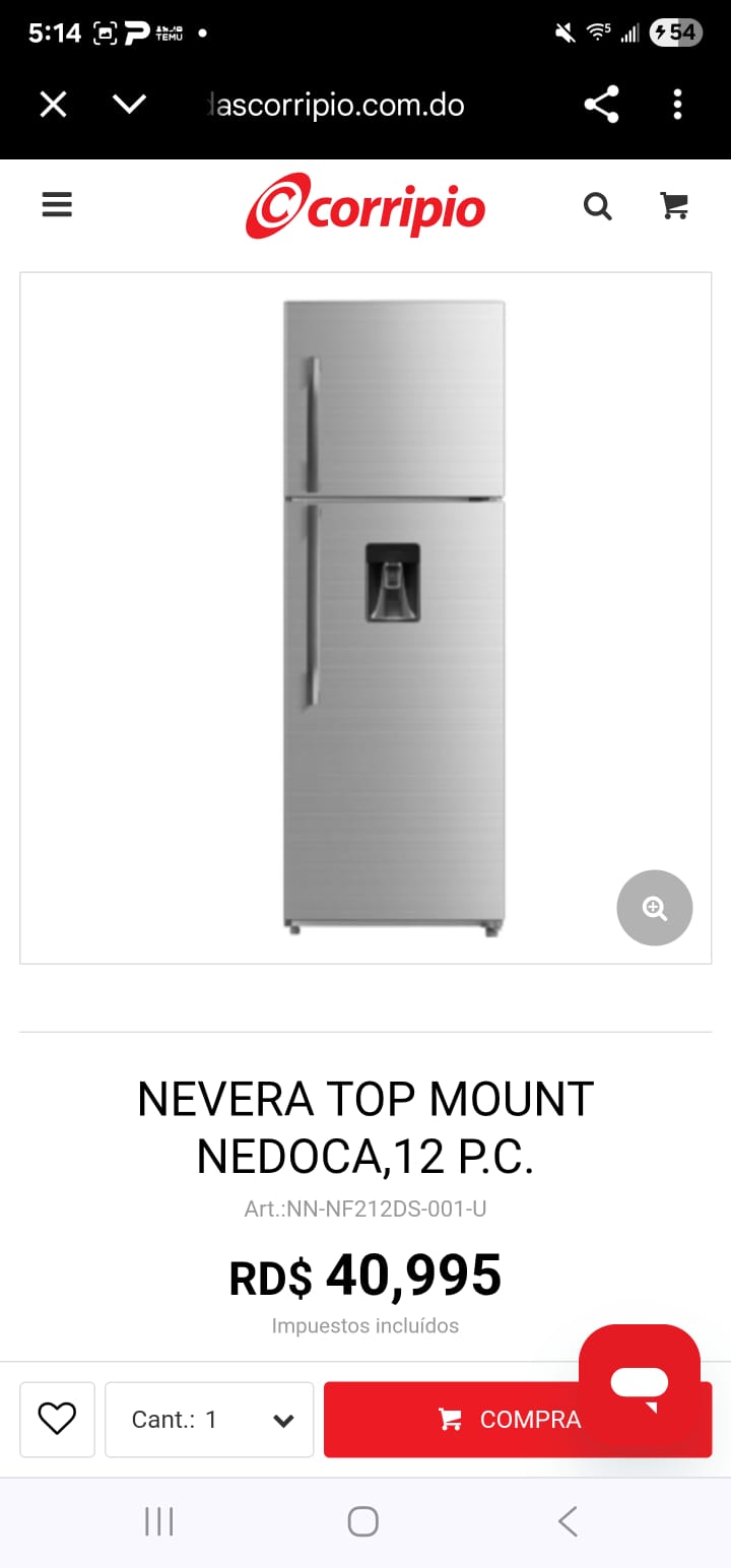 electrodomesticos - Nevera NEDOCA No Frost de 12 pies – NUEVA en CAJA 