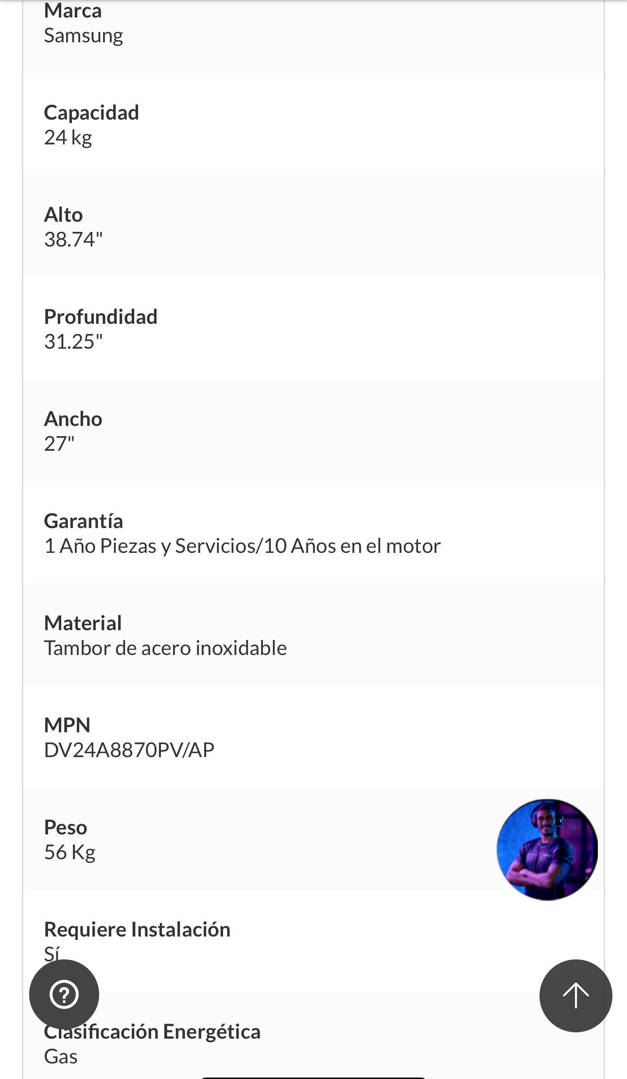 electrodomesticos - SECADORA SAMSUNG A GAS 24 KG 2