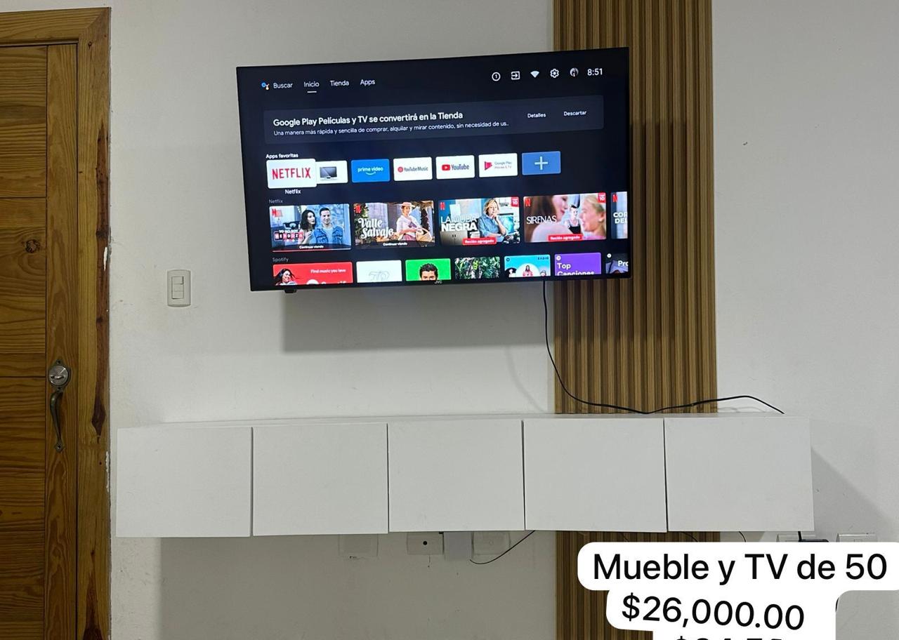 electrodomesticos - TV 50 pulgadas y mueble de televisor  0