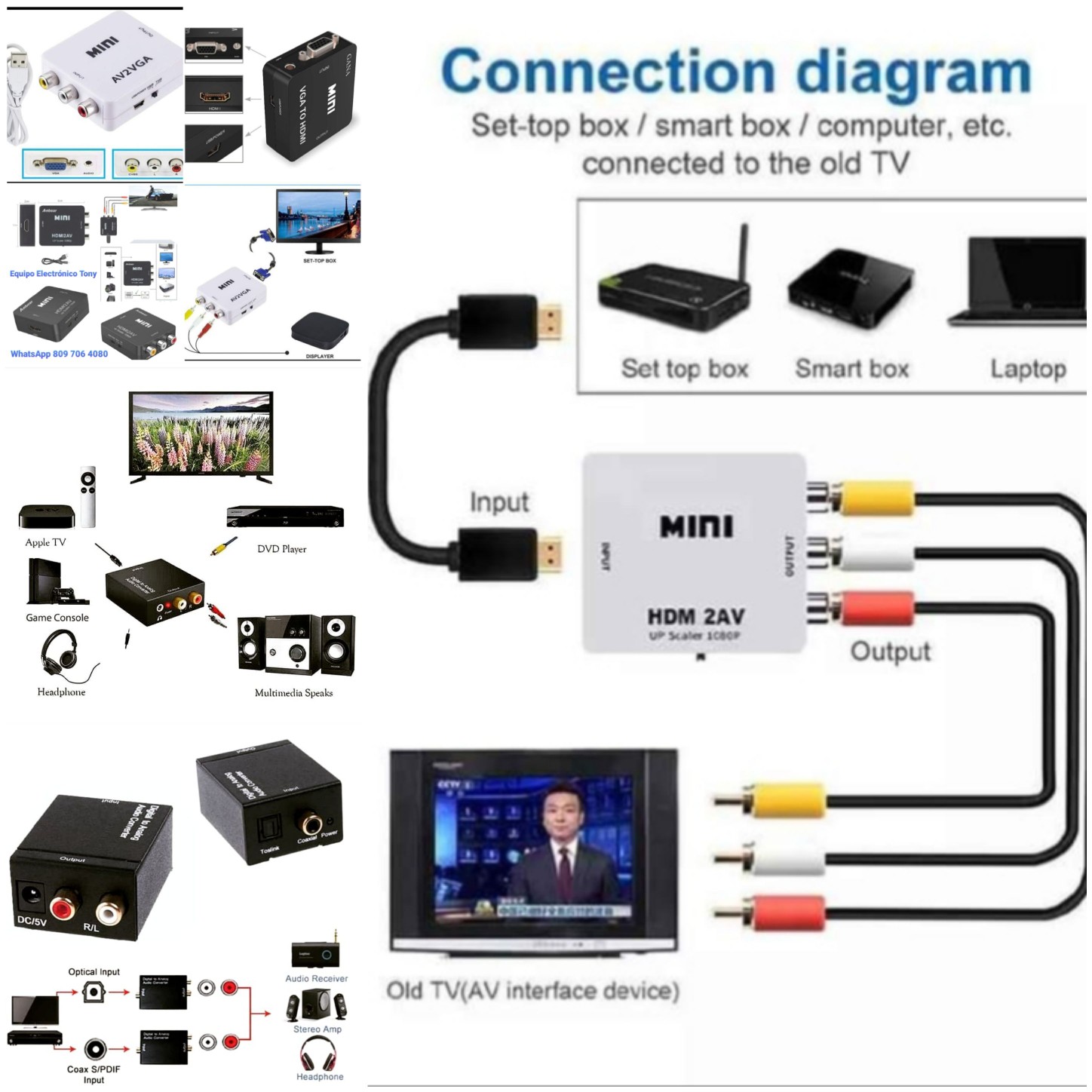 otros electronicos - Convertidores para TV y convertidor de Audio digital óptico a análogo 0