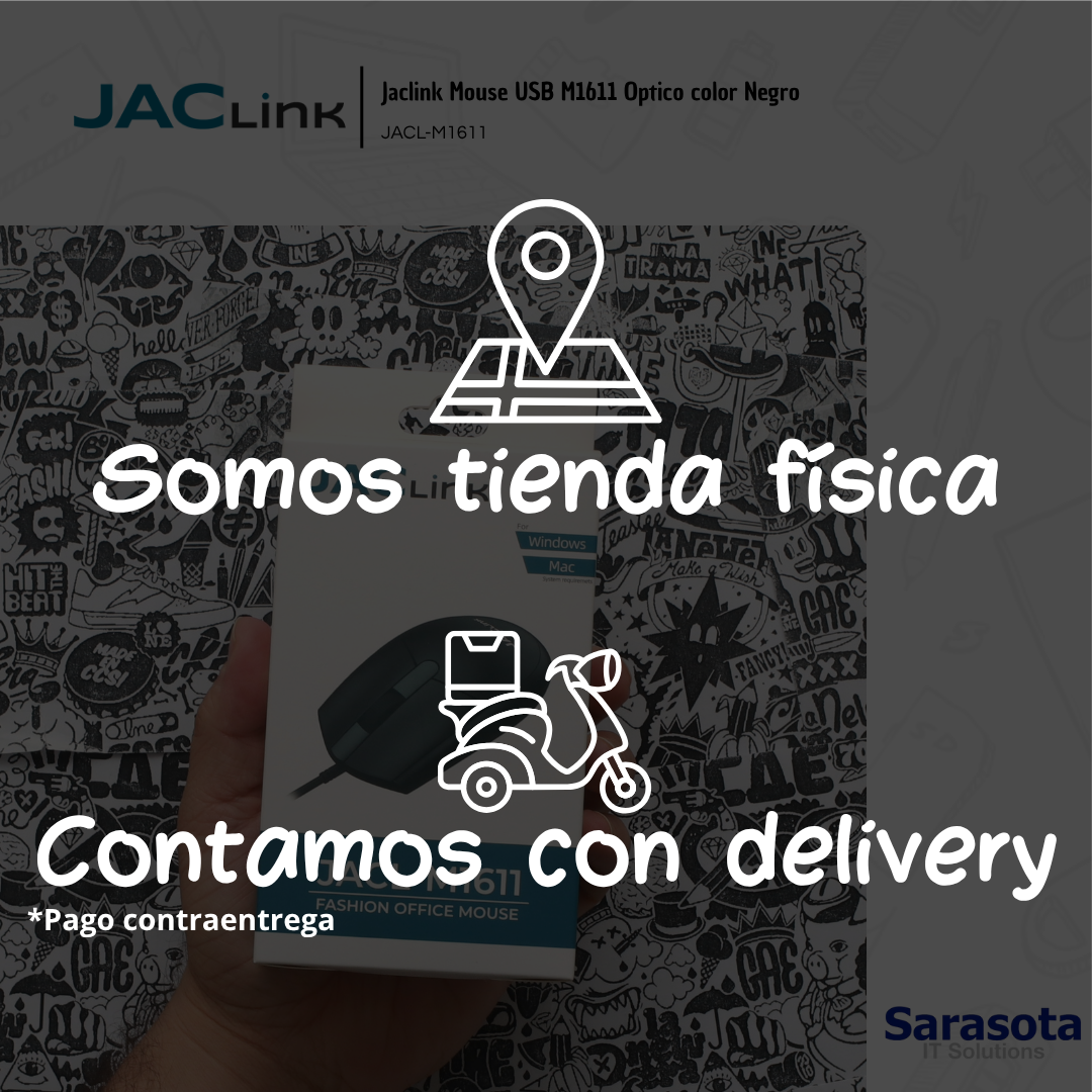 accesorios para electronica - Jaclink Mouse USB M1611 Optico color Negro 2