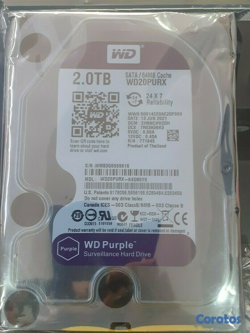 accesorios para electronica - Disco duro morado de 2 TB - 3.5" 2tb 2