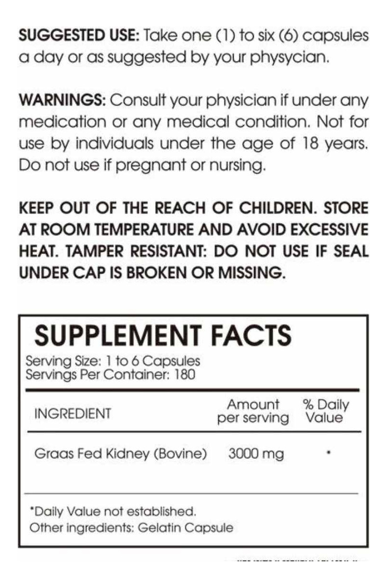 Salud y Equipamiento Médico - Kidney 3000 Mg 180 Capsulas - Unid - Unidad A $3177 1