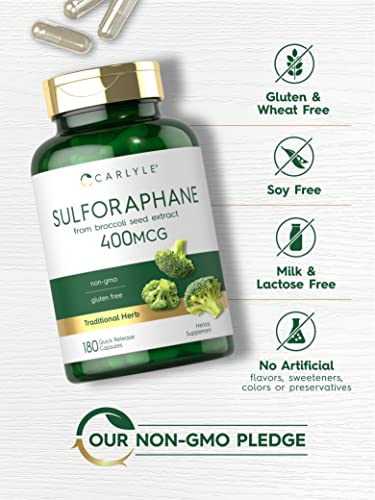 Salud y Equipamiento Médico - Sulforafano 400mcg | De Extracto De Semilla De Brocoli | 180 4