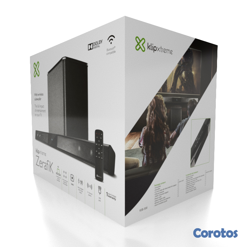 computadoras y laptops - BOCINA KLIPX 2.1 ZERAFIK (SOUNDBAR),BLUETOOTH V4.0 160W RMS, CONTROL REMOTO 3