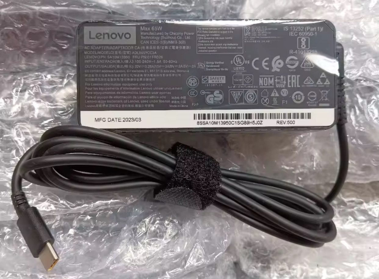 celulares y tabletas - cargador 65w Lenovo tipo c 