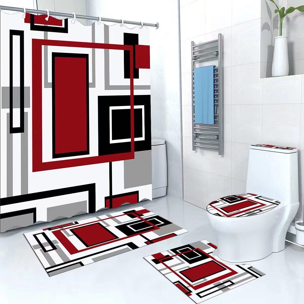 decoración y accesorios - alfombras de baño 5 piezas  6