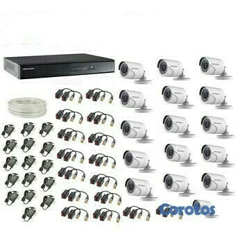 camaras y audio - KIT de 16 Cámaras de seguridad + DVR + Cables + Mouse CCTV
 2