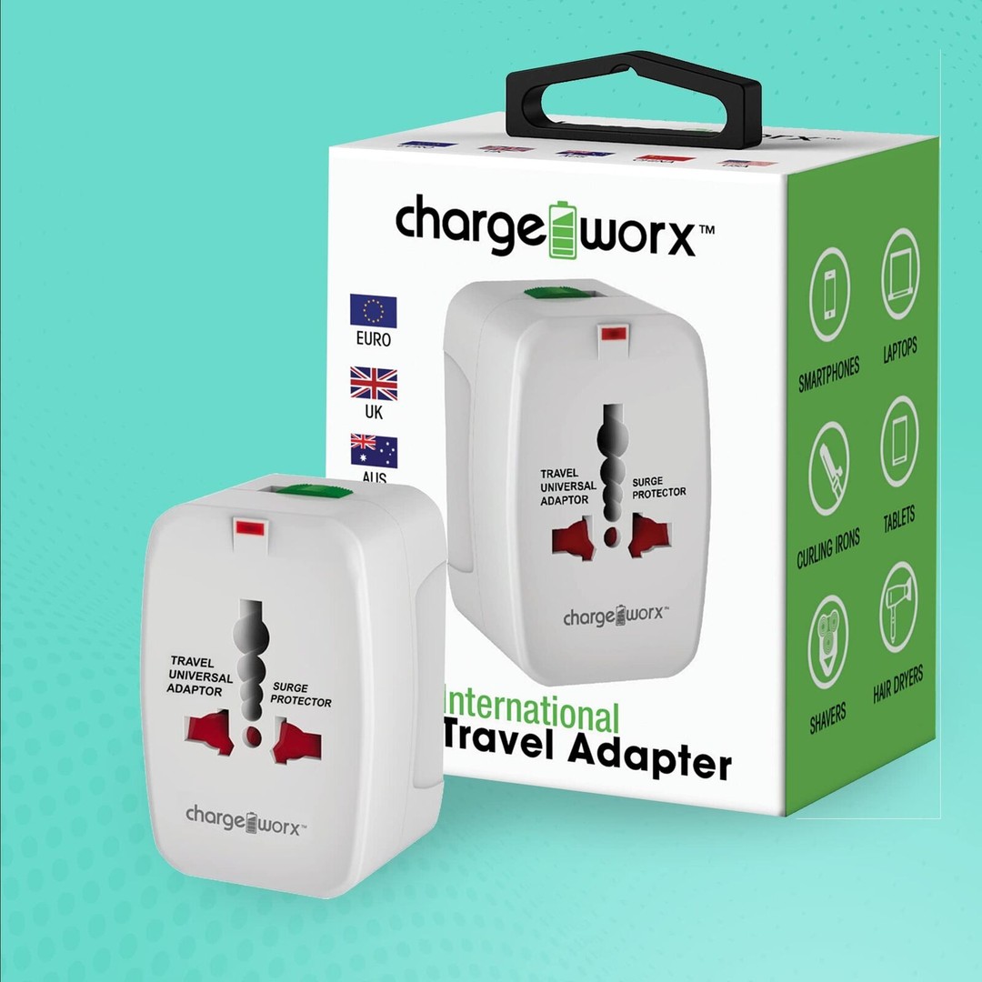 computadoras y laptops - ADAPTADOR DE CORRIENTE INTERNACIONAL CHARGEWORX PARA CARGADOR DE PARED, INDICADO 1