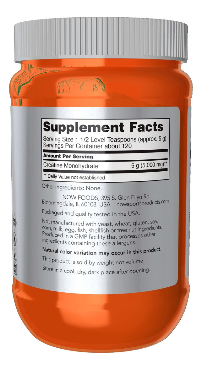 Salud y Equipamiento Médico - Creatina Monohidratada Now Sports Polvo 600g 120 Servicios 1