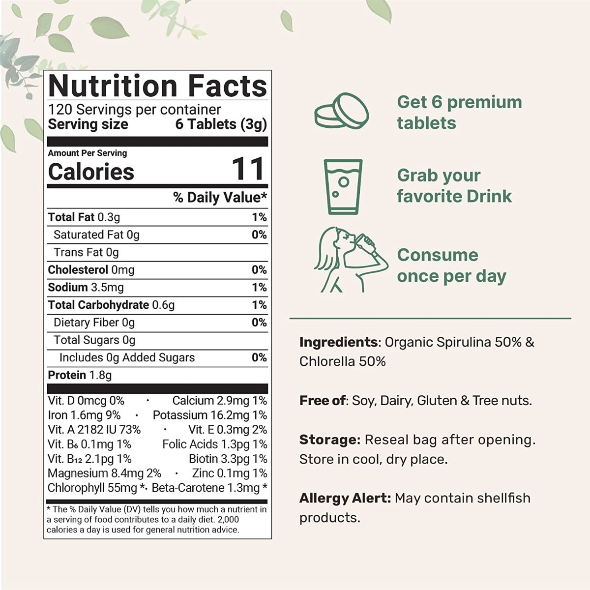 Salud y Equipamiento Médico - Chlorella Espirulina 3000 Mg Por Porcion 720 Tabletas 1