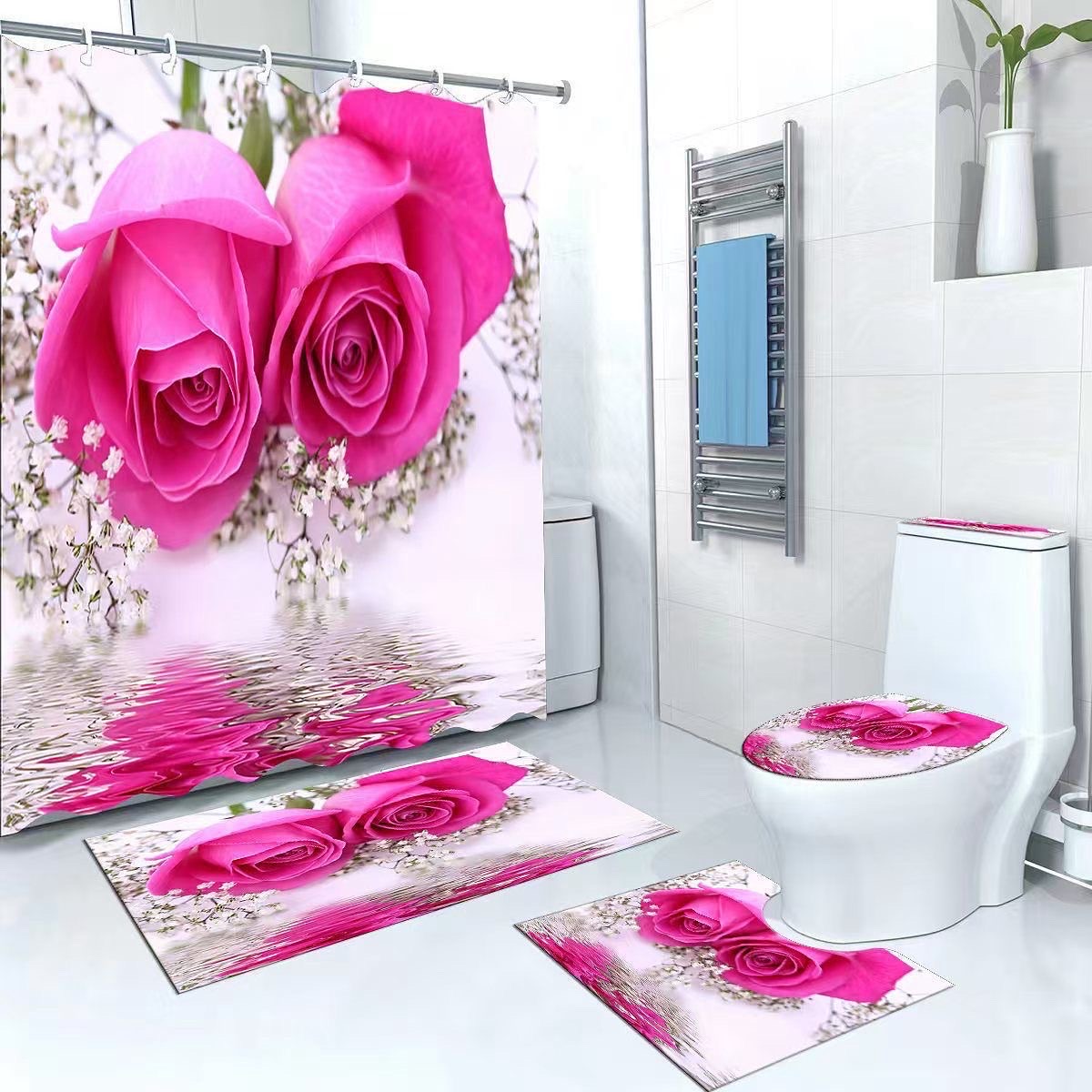 decoración y accesorios - alfombras de baño 5 piezas  3