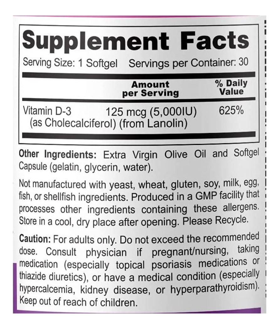 Salud y Equipamiento Médico - Vitamina D3 5000 Iu Biophix - Unidad 1