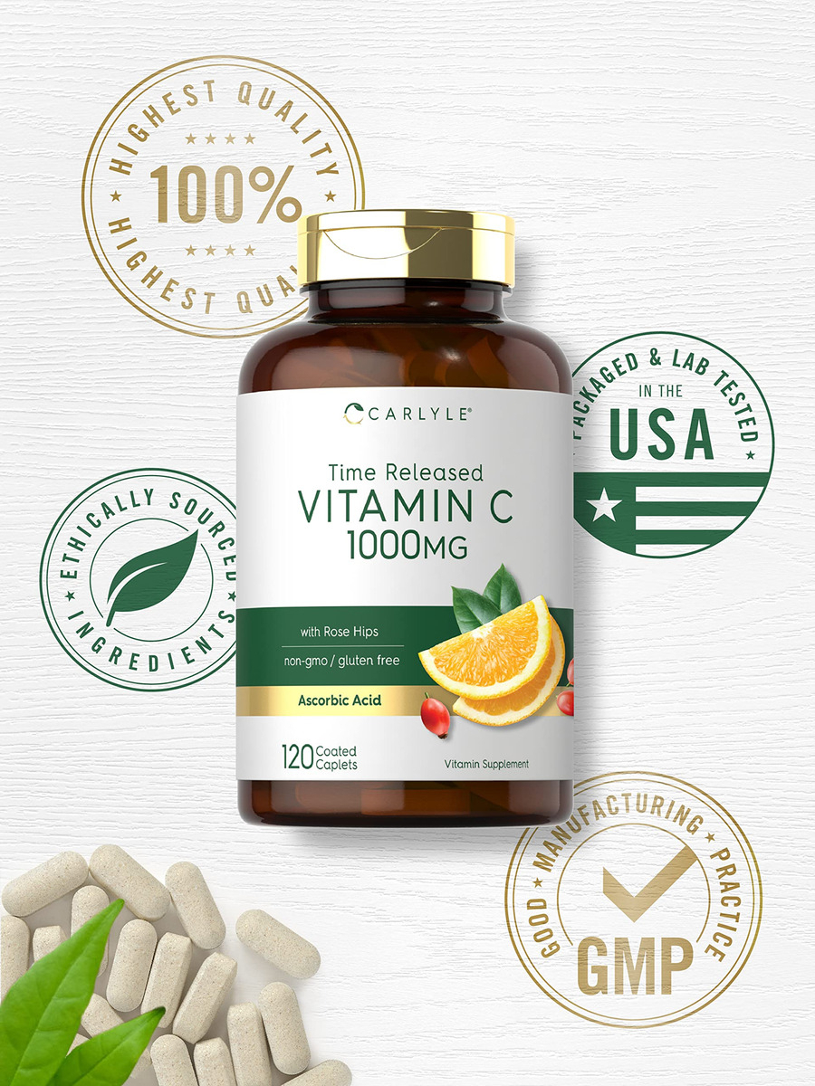 Salud y Equipamiento Médico - Carlyle Vitamina C 1000mg | Liberacion Programada | 120 Caps 4