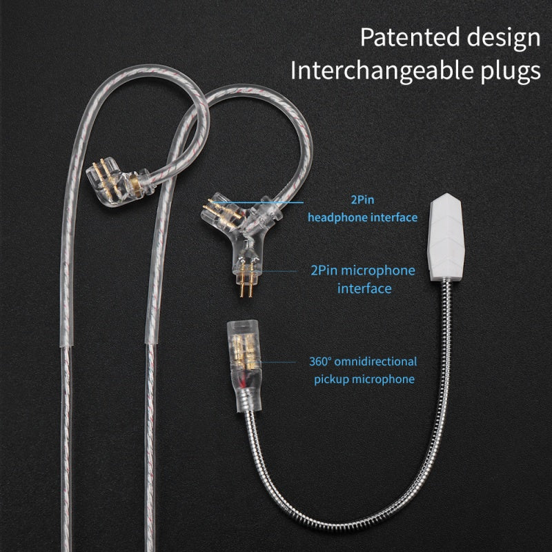 camaras y audio - Cable modular audio c/Mic para gaming QKZ Q7-Max 2