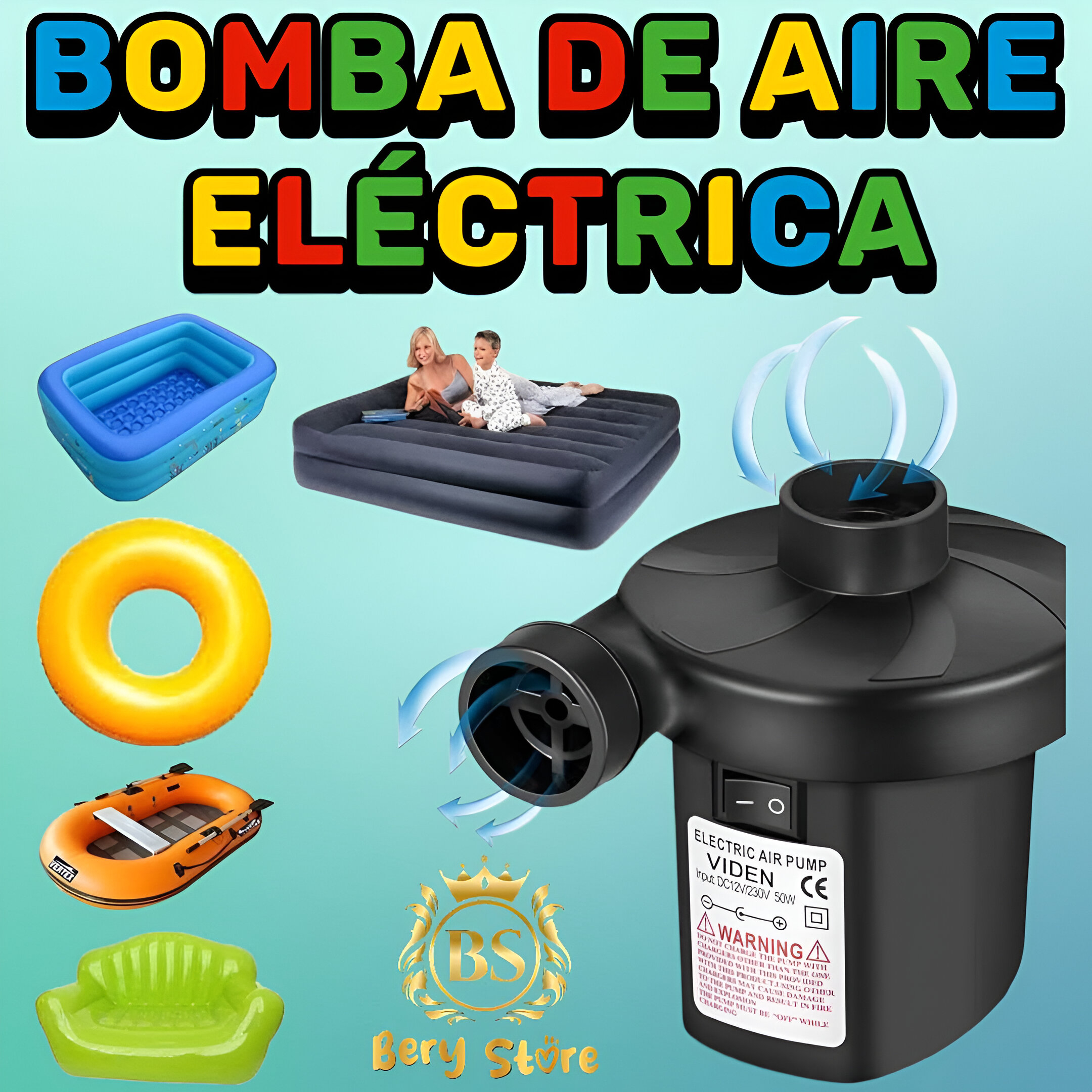 decoración y accesorios - 🎀 Bomba De Aire Eléctrica Para Colchón Inflable 0