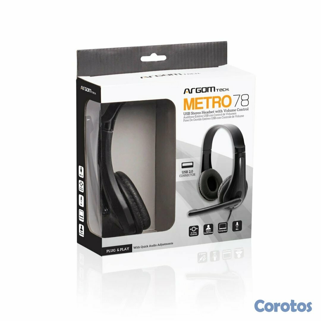 computadoras y laptops - AUDIFONO Y MICROFONO USB ARGOM ESPECIALMENTE PARA ESTUDIANTE ,LIVIANO  3