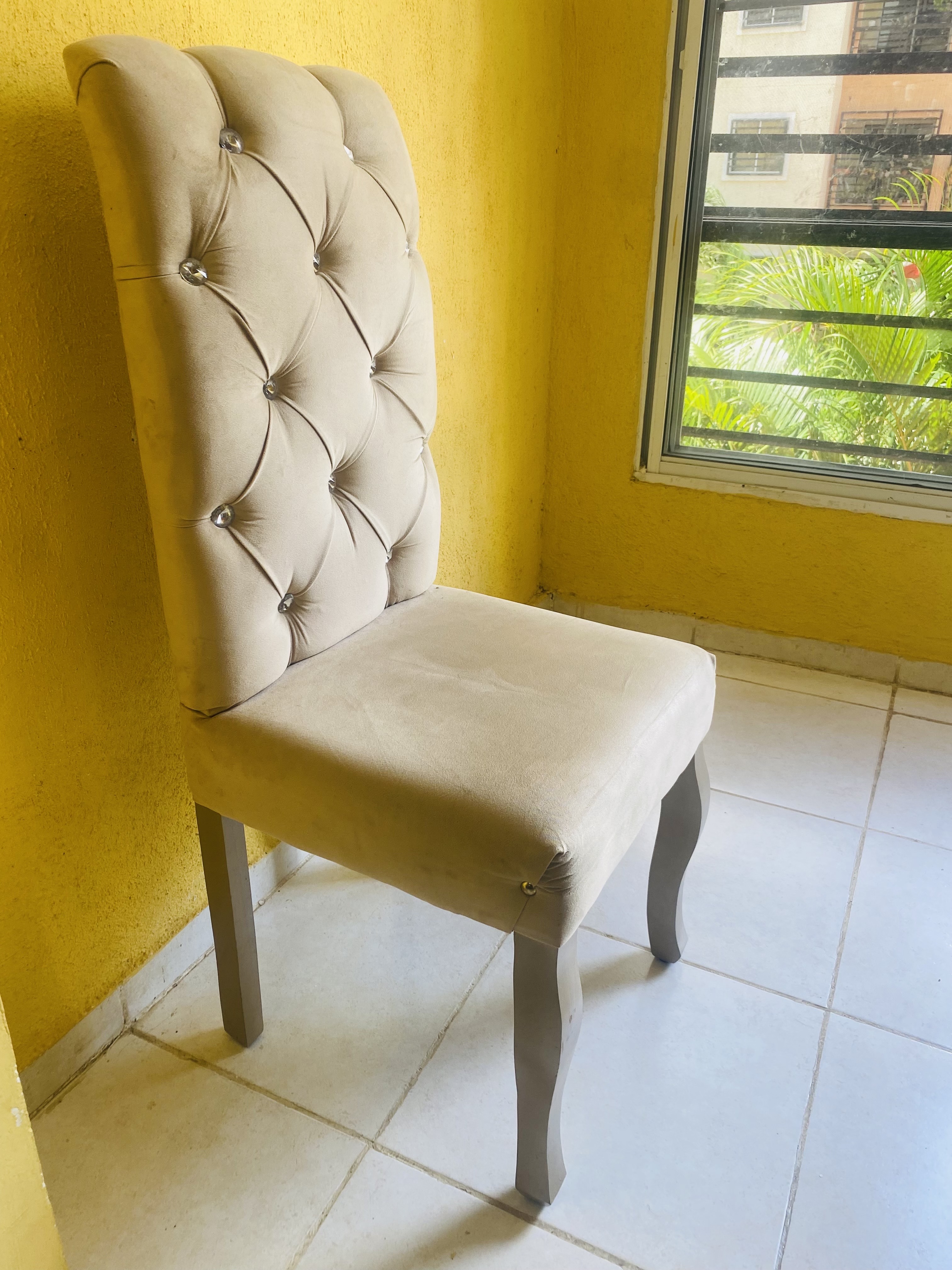 muebles y colchones - comedor de 4 sillas crema  3