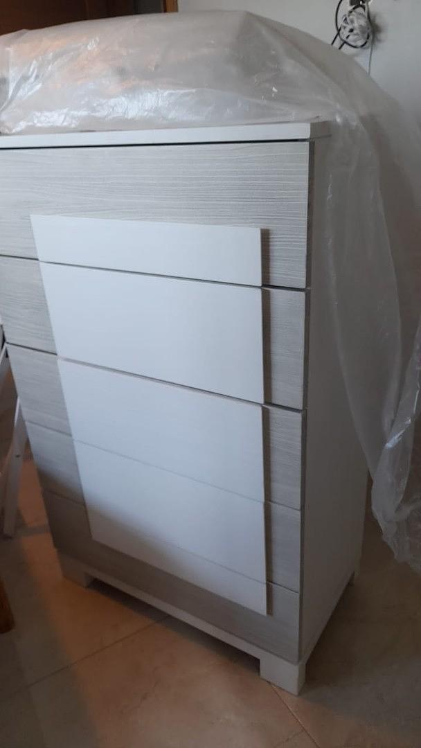 muebles y colchones - Gavetero Alta blanco y gris,Oferta especial de viernes negro 9