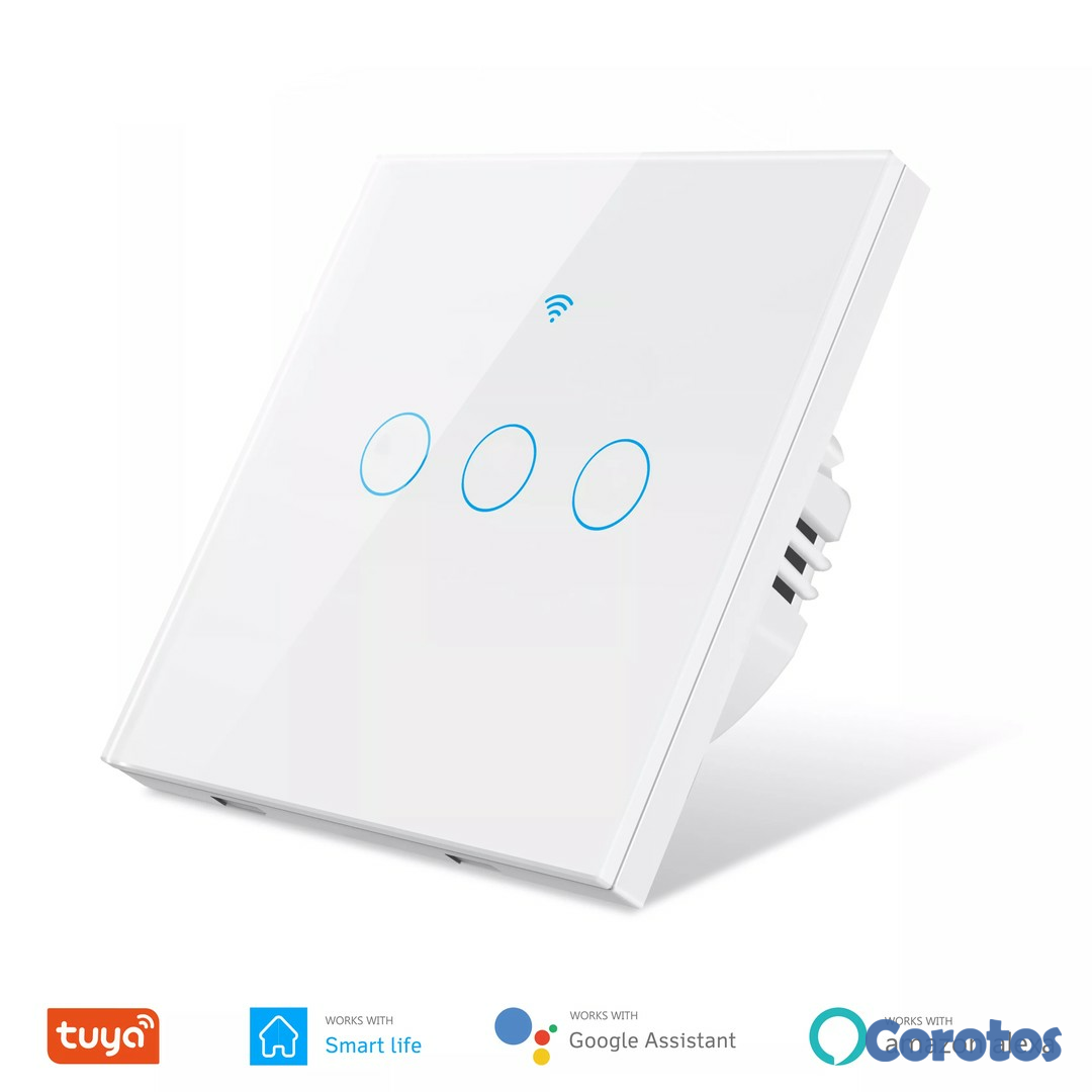 accesorios para electronica - Interruptor WIFI 3 conectores, contecta con Alexa y Google Home, no usa neutro
 2