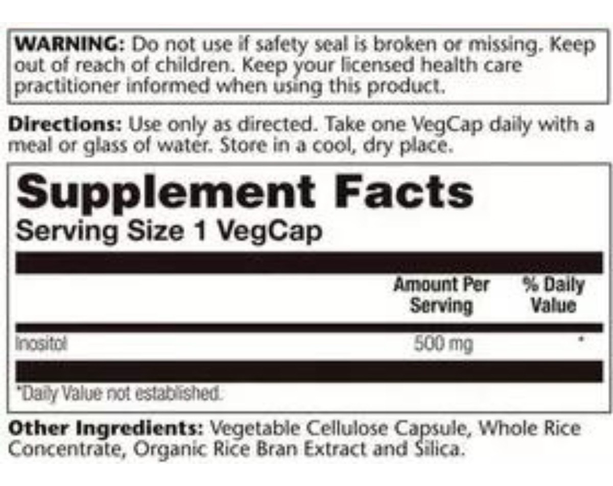 Salud y Equipamiento Médico - Solaray Inositol 500 Mg 100caps 1
