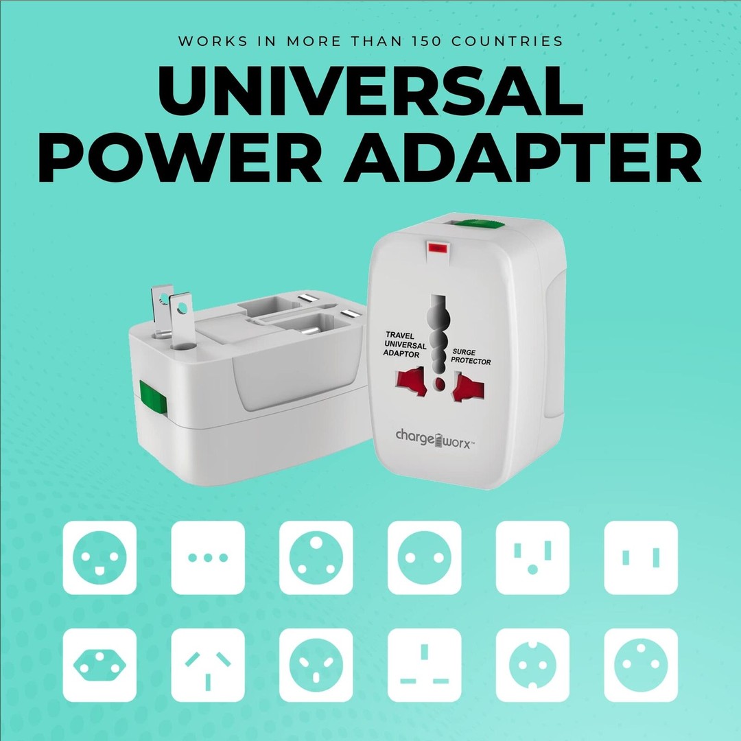 computadoras y laptops - ADAPTADOR DE CORRIENTE INTERNACIONAL CHARGEWORX PARA CARGADOR DE PARED, INDICADO 0