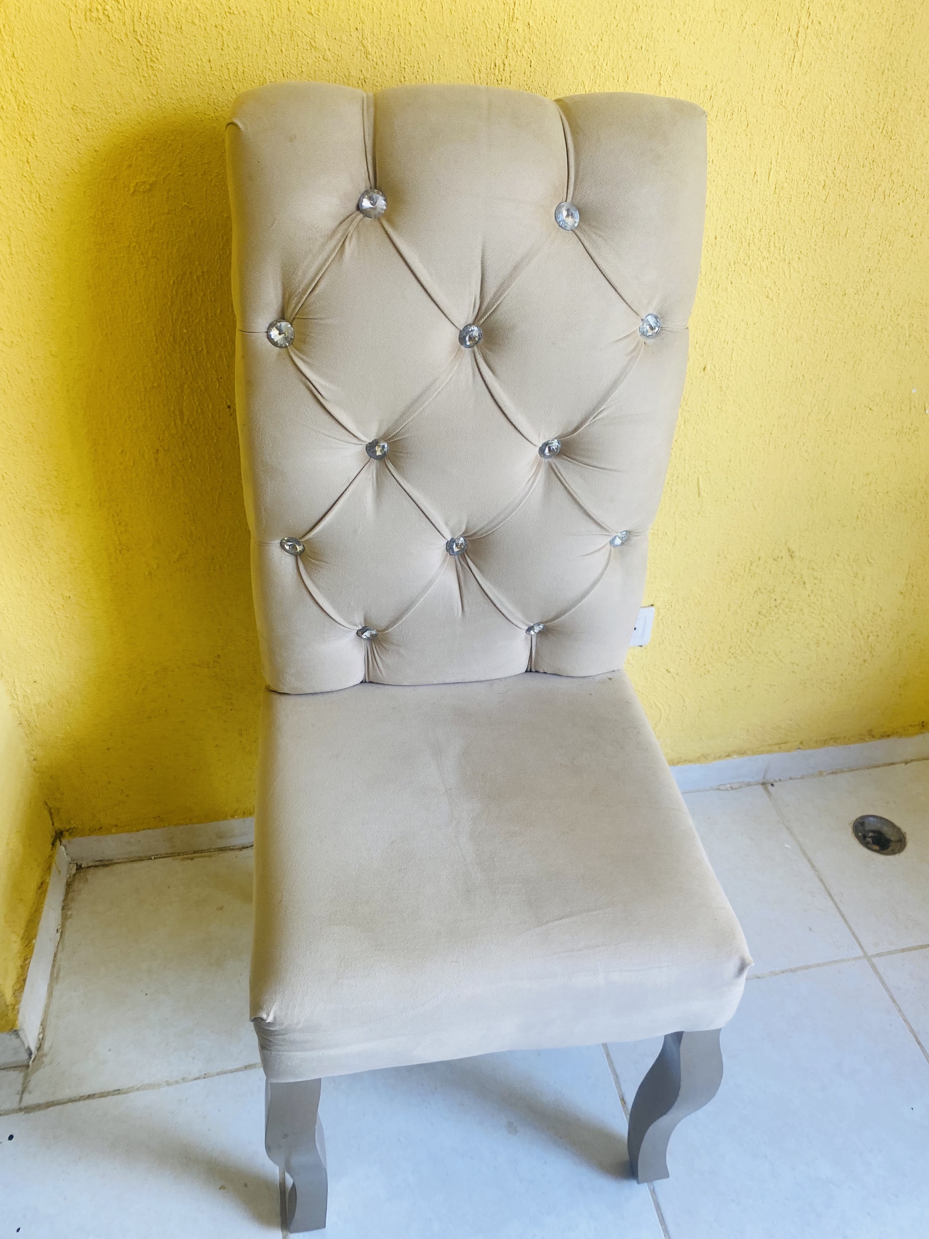 muebles y colchones - comedor de 4 sillas crema  4