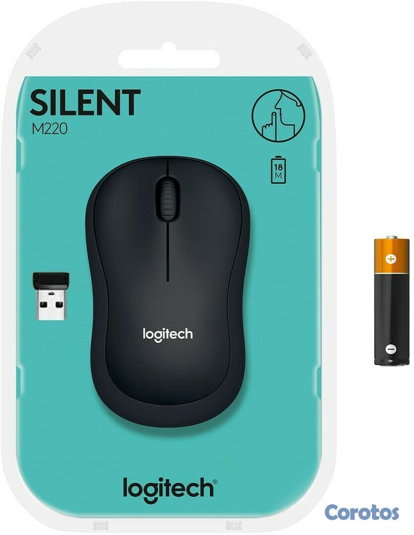 computadoras y laptops - MOUSE LOGITECH M220 INALAMBRICO SILENCIOSO, NEGRO, USB NANO RECEIVER, RANGO HAST 1