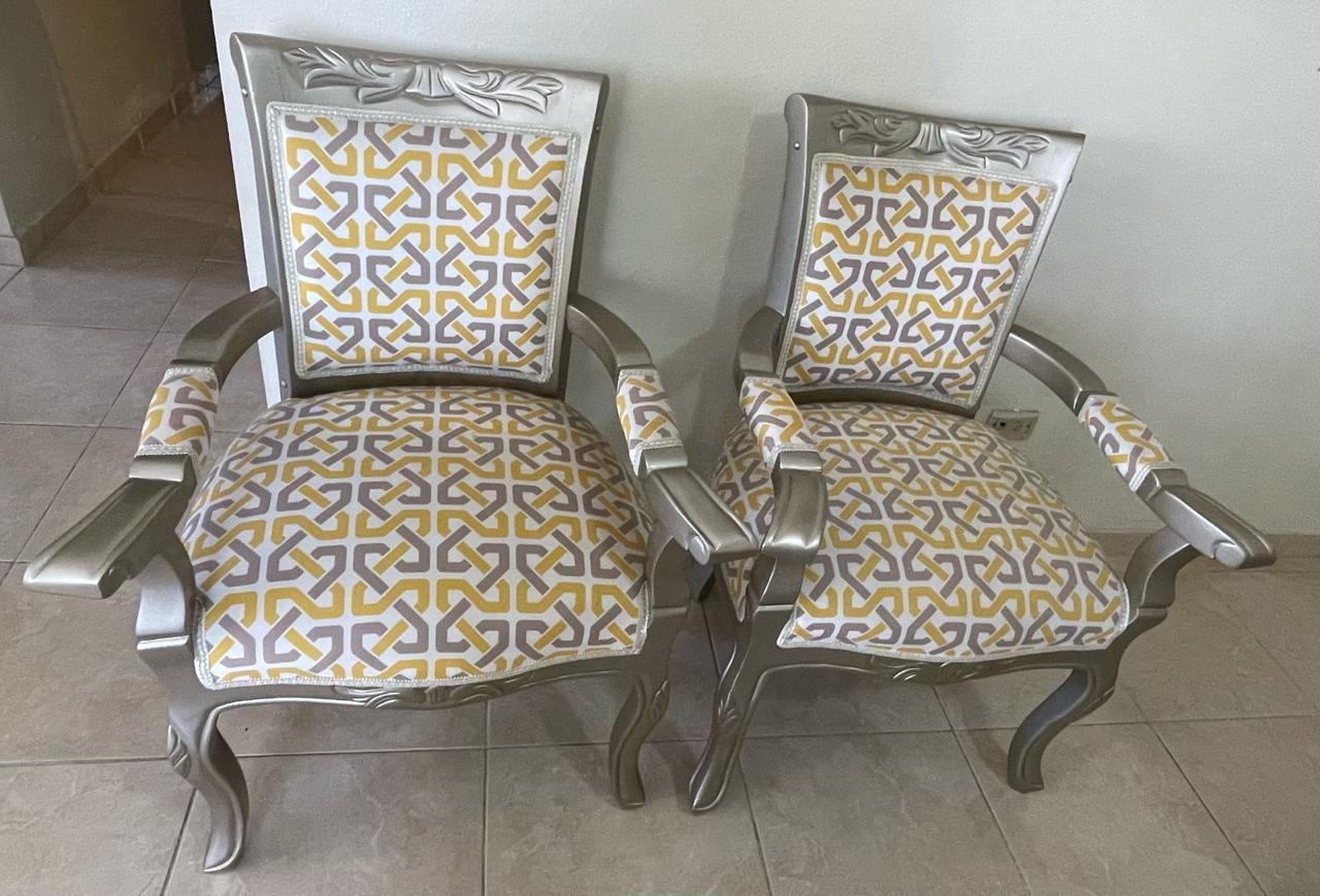 muebles y colchones - Butacas en andilova pintadas en dorado 1