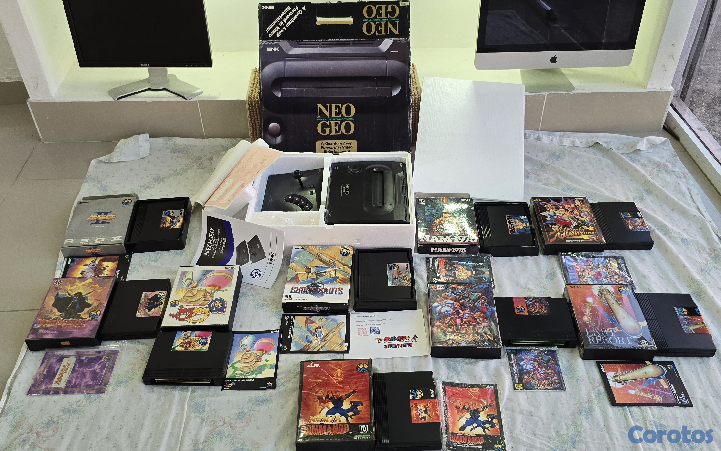 consolas y videojuegos - Neo geo aes Original Caja y papeles con juegos extra 1